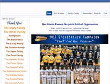 Tablet Screenshot of flamesfastpitch.com